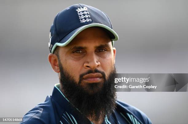 Adil Rashid of England during the 1st One Day International between Bangladesh and England at Sher-e-Bangla National Cricket Stadium on March 01,...