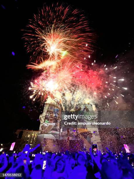 fallas de valencia, crida, comunidad valenciana, spain - las fallas festival in valencia stock pictures, royalty-free photos & images