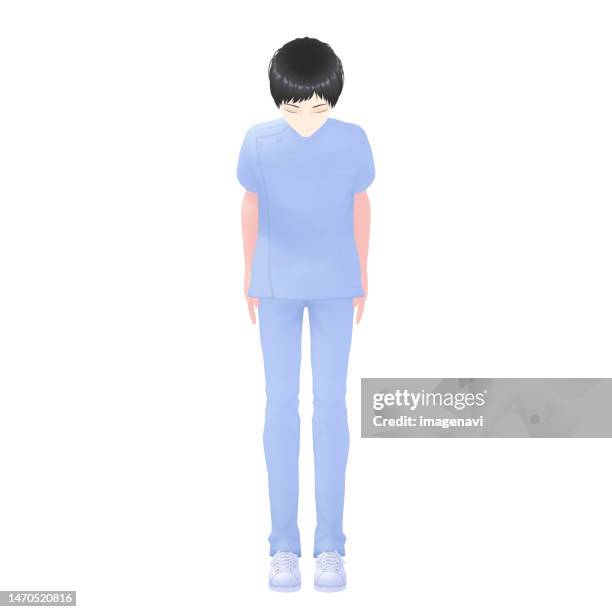 male nurse, 3d model - bowing stock illustrations