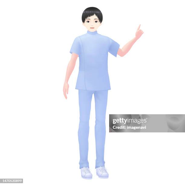 male nurse, 3d model - nurse pointing stock illustrations