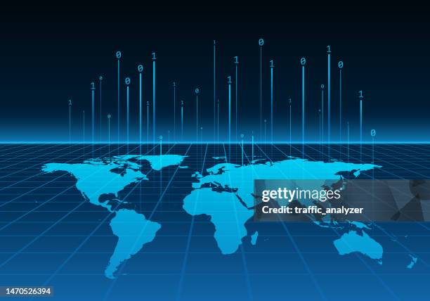 abstract technical background - world map - world map eps stock illustrations