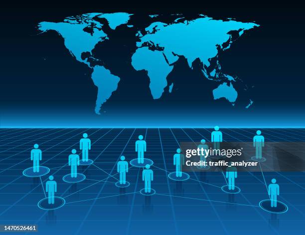 abstract technical background - world map - world map grid background stock illustrations