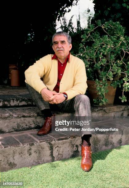 Colombian novelist and journalist Gabriel Garcia Marquez posed in the garden of his house in Mexico City, Mexico on 22nd January 1991.