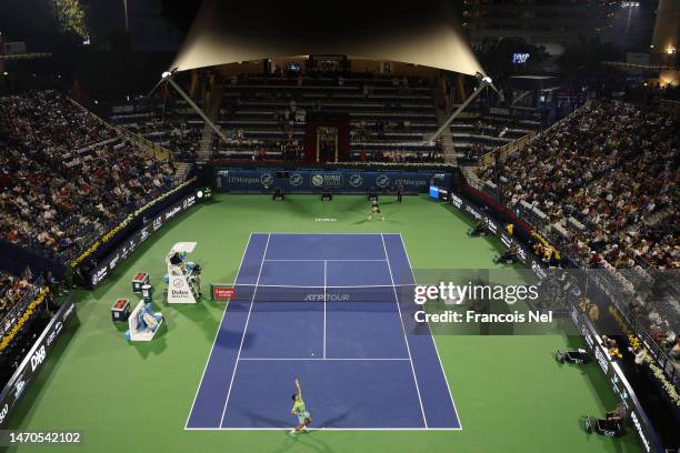 General view of play during the Men's Singles match between Novak Djokovic of Serbia and Tallon Griekspoor of The Netherlands on day eleven of the...