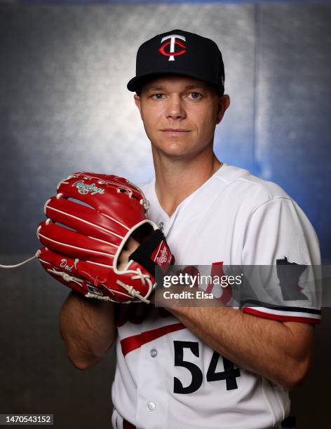 Sonny Gray of the Minnesota Twins poses for a portrait during the Minnesota Twins Photo Day on February 24, 2023 at Hammond Stadium in the Lee County...