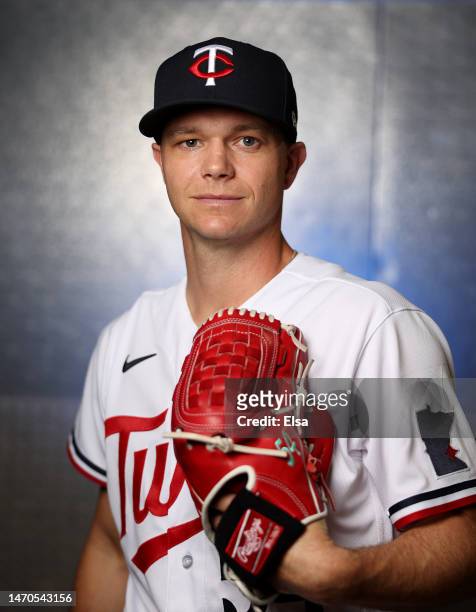Sonny Gray of the Minnesota Twins poses for a portrait during the Minnesota Twins Photo Day on February 24, 2023 at Hammond Stadium in the Lee County...