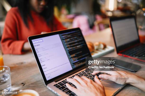 female it specialist - coding laptop stock pictures, royalty-free photos & images