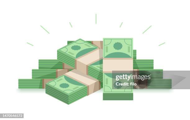 stack of money paper currency dollar bill pile - costs stacking up concept stock illustrations