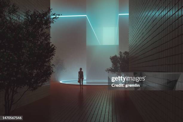 woman walking around spa swimming pool - kuuroord stockfoto's en -beelden