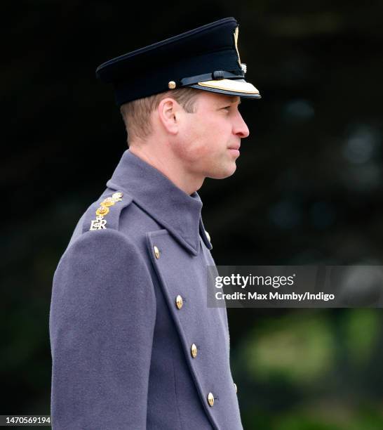 Prince William, Prince of Wales attends the St David's Day Parade during a visit to the 1st Battalion Welsh Guards at Combermere Barracks on March 1,...