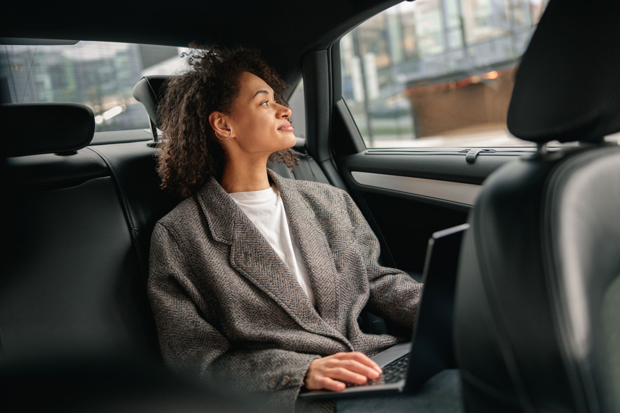 people in limousine