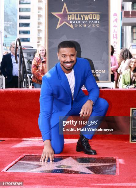 Michael B. Jordan attends the Hollywood Walk Of Fame Star Ceremony honoring Michael B. Jordan on March 01, 2023 in Hollywood, California.