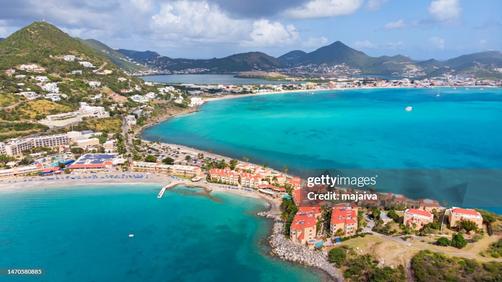 Aerial view of Islands of St. Maarten