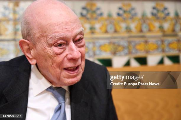 The former president of the Generalitat de Catalunya, Jordi Pujol, during the presentation of his book 'L'ultima conversa', on March 1 in Barcelona,...