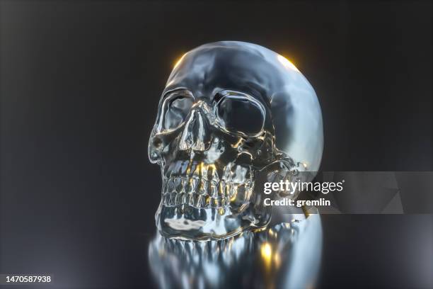 mysterious crystal skull - skulls stock pictures, royalty-free photos & images