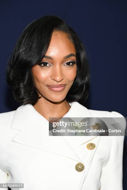 Jourdan Dunn attends the Balmain Womenswear Fall Winter 2023-2024 show as part of Paris Fashion Week on March 01, 2023 in Paris, France.