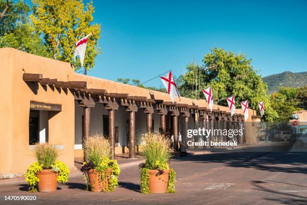 palace of the governors santa fe new mexico usa - santa fe stockfoto's en -beelden