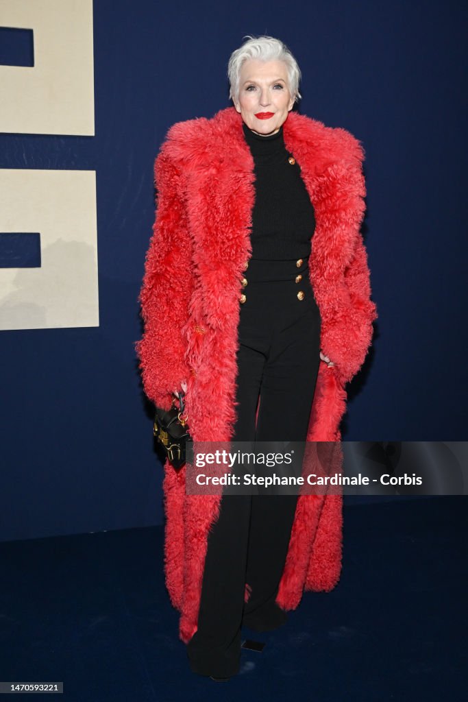 Maye Musk attends the Balmain Womenswear Fall Winter 2023-2024 show