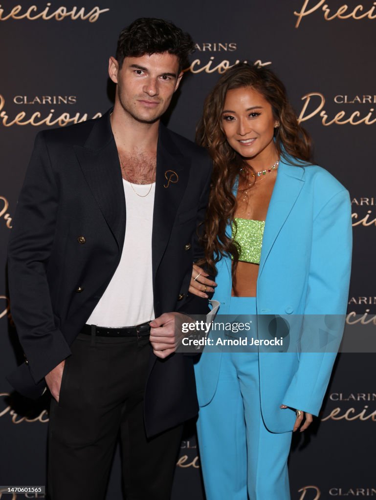 Paul Forman and Ashley Park attend the Clarins Precious Dinner Event