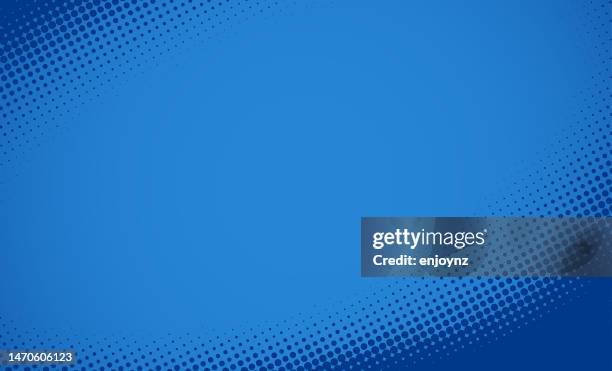 ilustraciones, imágenes clip art, dibujos animados e iconos de stock de fondo azul de viñeta de borde de medio tono - cómic