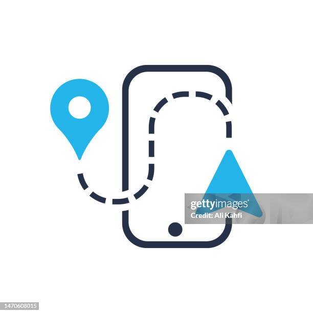 gps location icon. single solid icon. vector illustration. for website design, logo, app, template, ui, etc. - phone navigation stock illustrations