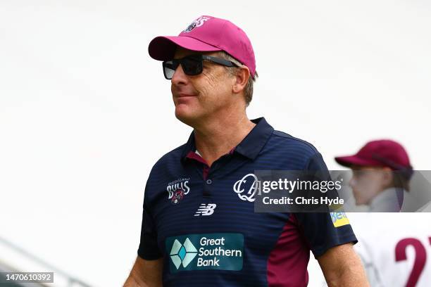 Queensland assistant coach Andy Bichel during the Sheffield Shield match between Queensland and South Australia at The Gabba, on March 02 in...