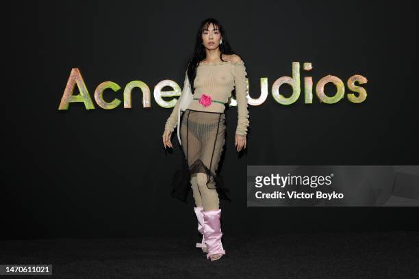 Rina Sawayama attends the Acne Studios Womenswear Fall Winter 2023-2024 show as part of Paris Fashion Week on March 01, 2023 in Paris, France.