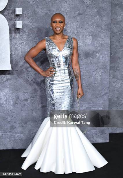 Cynthia Erivo arrives at the global premiere of "Luther: The Fallen Sun" at BFI IMAX Waterloo on March 01, 2023 in London, England.