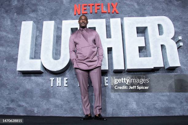 Idris Elba attends the global premiere of "Luther: The Fallen Sun" at BFI IMAX Waterloo on March 01, 2023 in London, England.