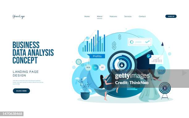 stockillustraties, clipart, cartoons en iconen met database concept - screen dashboard analytics