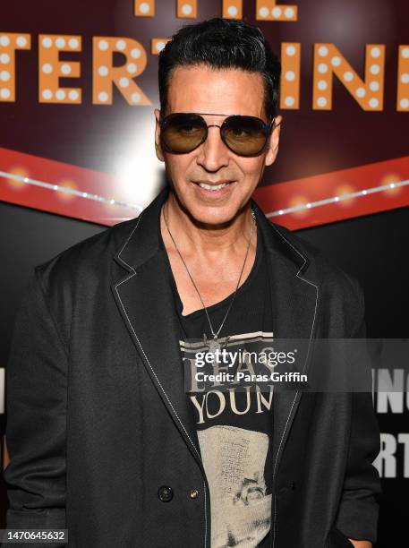 Actor Akshay Kumar attends the Dharma Production & Cornerstone Agency's Entertainers Tour launch party at The Hotel at Avalon on March 01, 2023 in...