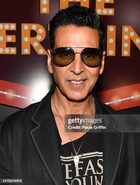 Actor Akshay Kumar attends the Dharma Production & Cornerstone Agency's Entertainers Tour launch party at The Hotel at Avalon on March 01, 2023 in...