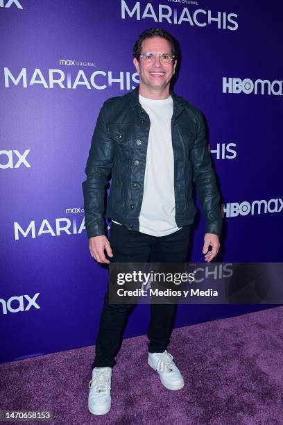 Diego Schoening poses for a photo during a red carpet event for the Mariachis series premiere at Reforma on March 1, 2023 in Mexico City, Mexico.