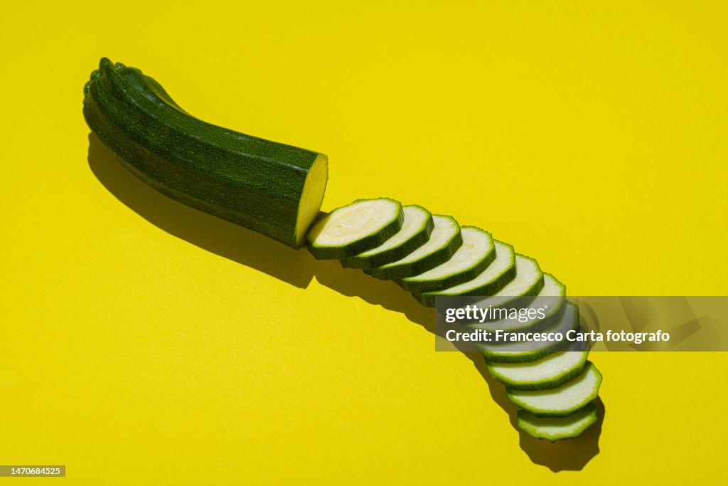 Sliced courgette