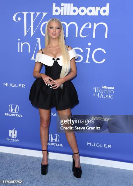 Loren Gray arrives at the 2023 Billboard Women In Music at YouTube Theater on March 01, 2023 in Inglewood, California.