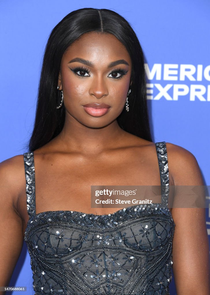 Coco Jones arrives at the 2023 Billboard Women In Music at YouTube