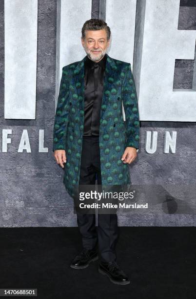 Andy Serkis arrives at the global premiere of "Luther: The Fallen Sun" at BFI IMAX Waterloo on March 01, 2023 in London, England.