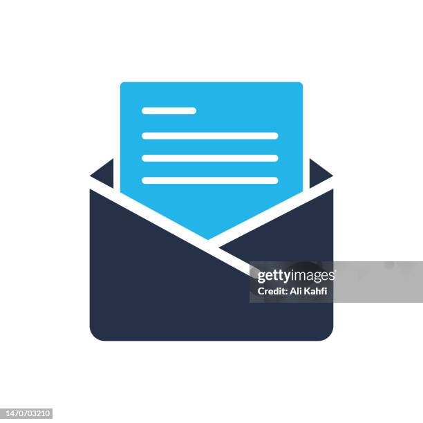 open mail icon. single solid icon. vector illustration. for website design, logo, app, template, ui, etc. - send stock illustrations