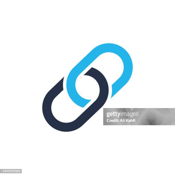 symbol für zwei kettenglieder. einzelnes durchgehendes symbol. vektordarstellung. für website-design, logo, app, vorlage, benutzeroberfläche usw. - kettenglied stock-grafiken, -clipart, -cartoons und -symbole