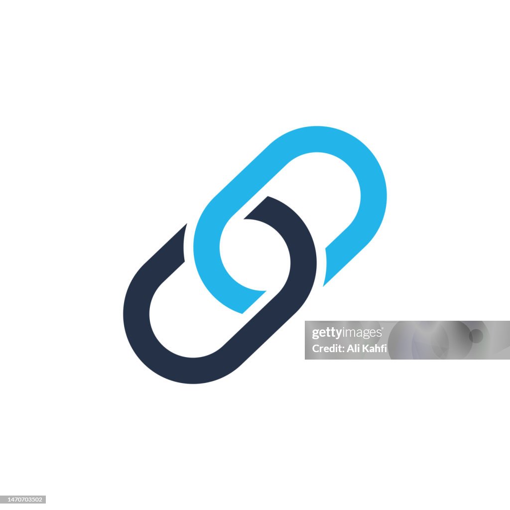 Icône de deux maillons de chaîne. Icône unie unie. Illustration vectorielle. Pour la conception de sites Web, logo, application, modèle, interface utilisateur, etc.