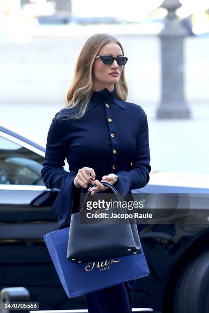 Rosie Huntington-Whiteley is seen during the Paris Fashion Week - Womenswear Fall Winter 2023 2024 : Day Four on March 02, 2023 in Paris, France.