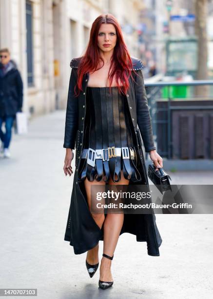 Julia Fox is seen on March 02, 2023 in Paris, France.