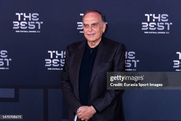 Israeli football manager Avram Grant poses for photos during the Green Carpet Arrivals prior The Best FIFA Football Awards 2022 on February 27, 2023...