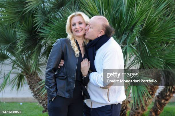 Italian actress Loredana de Nardis and Italian actor Massimo Boldi attends the photocall of Natale da Chef Movie. Rome , December 05th, 2017.