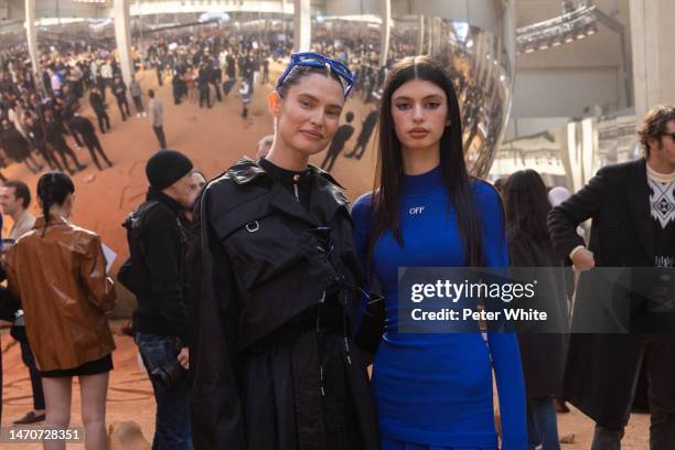 Bianca Balti and Matilde Lucidi attends the Off-White Womenswear Fall Winter 2023-2024 show as part of Paris Fashion Week on March 02, 2023 in Paris,...