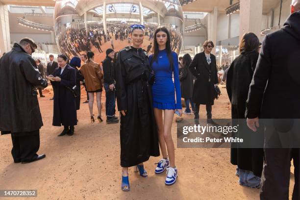 Bianca Balti and Matilde Lucidi attends the Off-White Womenswear Fall Winter 2023-2024 show as part of Paris Fashion Week on March 02, 2023 in Paris,...