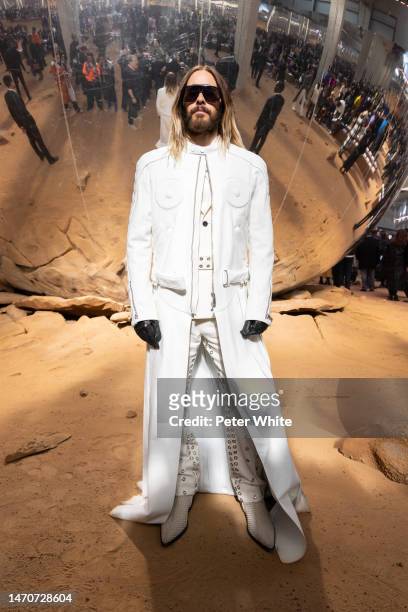 Jared Leto attends the Off-White Womenswear Fall Winter 2023-2024 show as part of Paris Fashion Week on March 02, 2023 in Paris, France.