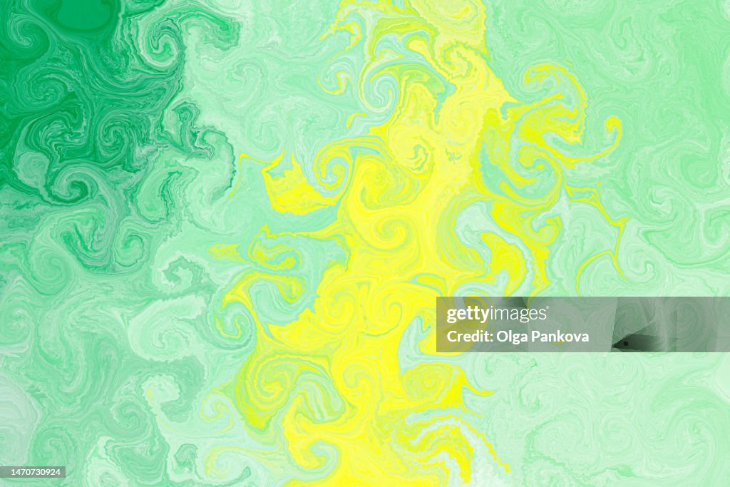 Abstract fantasy wave green yellow background