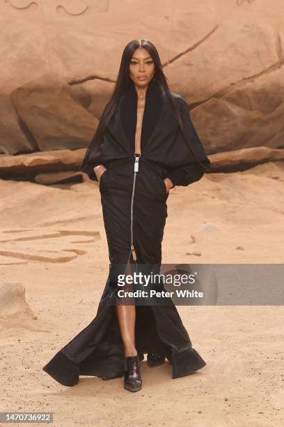 Naomi Campbell walks the runway during the Off-White Womenswear Fall Winter 2023-2024 show as part of Paris Fashion Week on March 02, 2023 in Paris,...