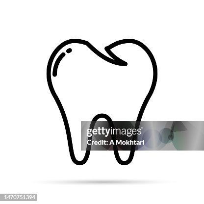 Tooth icon on withe background. Tooth icon on withe background.